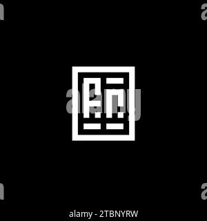 FR initial logo with square rectangular shape style design ideas Stock Vector
