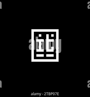 AT initial logo with square rectangular shape style design ideas Stock ...