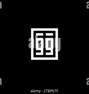 GG initial logo with square rectangular shape style design ideas Stock Vector