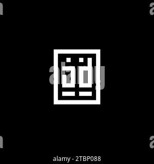 JD initial logo with square rectangular shape style design ideas Stock Vector