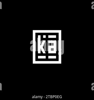 KA initial logo with square rectangular shape style design ideas Stock Vector