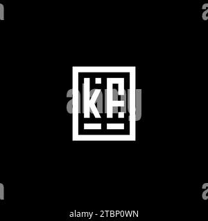 KF initial logo with square rectangular shape style design ideas Stock Vector