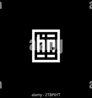HR initial logo with square rectangular shape style design ideas Stock Vector