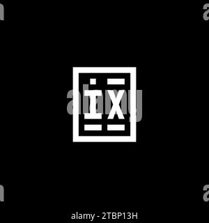 IX initial logo with square rectangular shape style design ideas Stock Vector