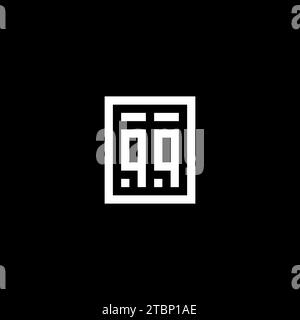 QQ initial logo with square rectangular shape style design ideas Stock Vector