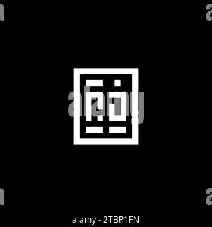 RJ initial logo with square rectangular shape style design ideas Stock Vector