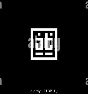 JT initial logo with square rectangular shape style design ideas Stock Vector