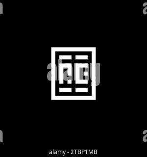 RC initial logo with square rectangular shape style design ideas Stock Vector