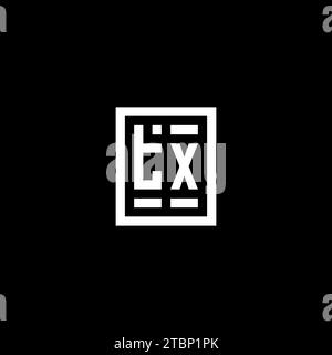 TX initial logo with square rectangular shape style design ideas Stock Vector