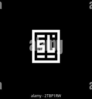 SL initial logo with square rectangular shape style design ideas Stock Vector