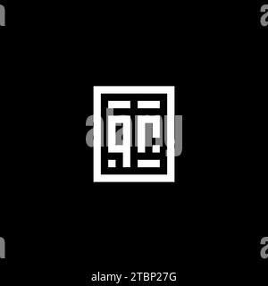 QR initial logo with square rectangular shape style design ideas Stock Vector