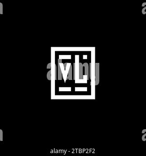 VL initial logo with square rectangular shape style design ideas Stock Vector