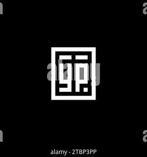 YP initial logo with square rectangular shape style design ideas Stock Vector