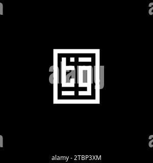 TG initial logo with square rectangular shape style design ideas Stock Vector