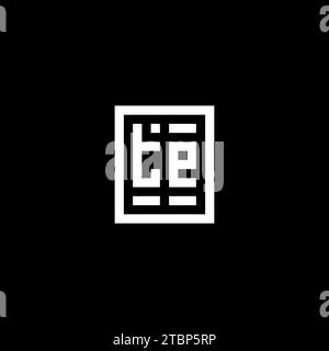TE initial logo with square rectangular shape style design ideas Stock Vector