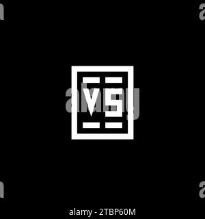 VS initial logo with square rectangular shape style design ideas Stock Vector