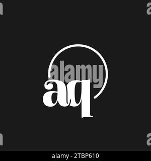 AQ logo initials monogram with circular lines, minimalist and clean logo design, simple but classy style vector graphic Stock Vector