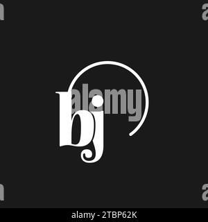 BJ logo initials monogram with circular lines, minimalist and clean logo design, simple but classy style vector graphic Stock Vector