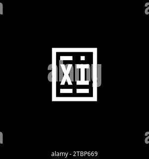 XI initial logo with square rectangular shape style design ideas Stock Vector