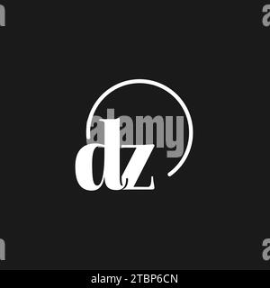 DZ logo initials monogram with circular lines, minimalist and clean logo design, simple but classy style vector graphic Stock Vector