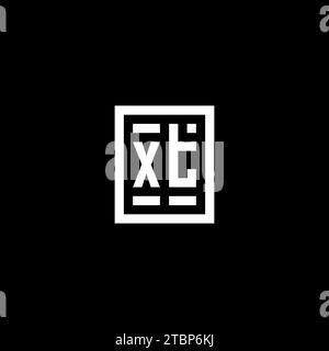 XT initial logo with square rectangular shape style design ideas Stock Vector