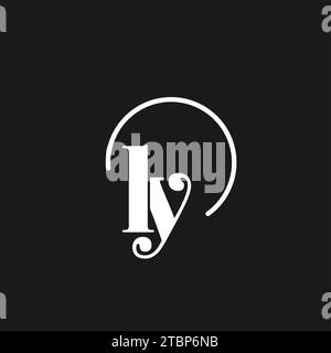 LY logo initials monogram with circular lines, minimalist and clean logo design, simple but classy style vector graphic Stock Vector