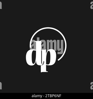 DP logo initials monogram with circular lines, minimalist and clean logo design, simple but classy style vector graphic Stock Vector
