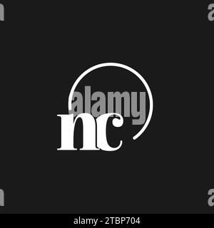NC logo initials monogram with circular lines, minimalist and clean logo design, simple but classy style vector graphic Stock Vector