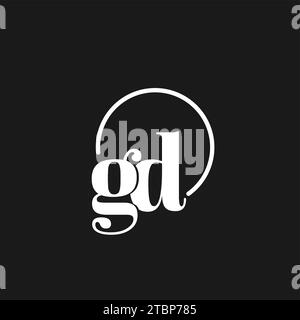 GD logo initials monogram with circular lines, minimalist and clean logo design, simple but classy style vector graphic Stock Vector