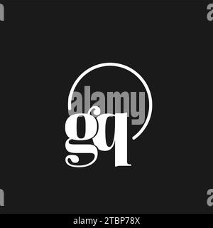 GQ logo initials monogram with circular lines, minimalist and clean logo design, simple but classy style vector graphic Stock Vector