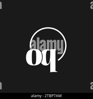 OQ logo initials monogram with circular lines, minimalist and clean logo design, simple but classy style vector graphic Stock Vector
