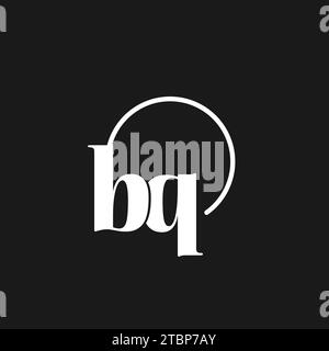 BQ logo initials monogram with circular lines, minimalist and clean logo design, simple but classy style vector graphic Stock Vector