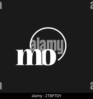 MO logo initials monogram with circular lines, minimalist and clean logo design, simple but classy style vector graphic Stock Vector