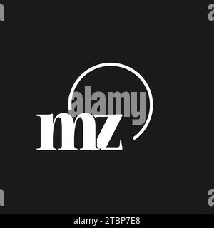 MZ logo initials monogram with circular lines, minimalist and clean logo design, simple but classy style vector graphic Stock Vector