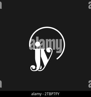 JY logo initials monogram with circular lines, minimalist and clean logo design, simple but classy style vector graphic Stock Vector