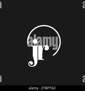 JR logo initials monogram with circular lines, minimalist and clean logo design, simple but classy style vector graphic Stock Vector