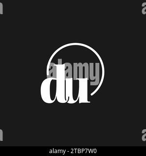 DU logo initials monogram with circular lines, minimalist and clean logo design, simple but classy style vector graphic Stock Vector