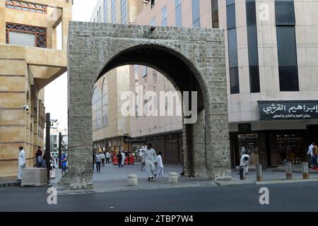 Al Fordha Gate in Old Jeddah built of coral limestone Stock Photo