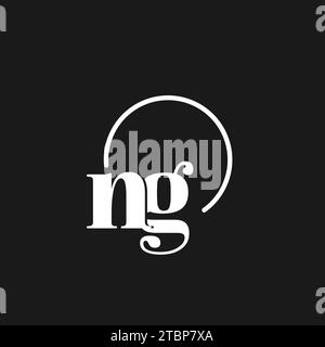 NG logo initials monogram with circular lines, minimalist and clean logo design, simple but classy style vector graphic Stock Vector