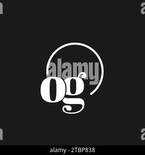 OG logo initials monogram with circular lines, minimalist and clean logo design, simple but classy style vector graphic Stock Vector