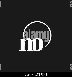 NO logo initials monogram with circular lines, minimalist and clean logo design, simple but classy style vector graphic Stock Vector