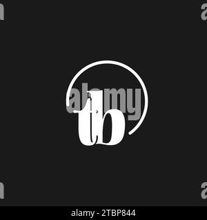 TB logo initials monogram with circular lines, minimalist and clean logo design, simple but classy style vector graphic Stock Vector