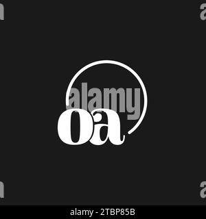 OA logo initials monogram with circular lines, minimalist and clean logo design, simple but classy style vector graphic Stock Vector