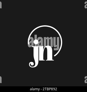 JN logo initials monogram with circular lines, minimalist and clean logo design, simple but classy style vector graphic Stock Vector