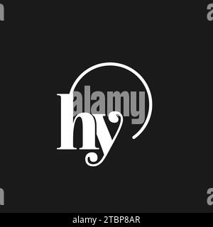 HY logo initials monogram with circular lines, minimalist and clean logo design, simple but classy style vector graphic Stock Vector