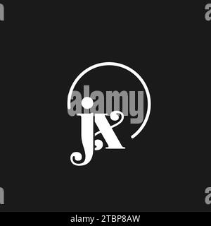 JX logo initials monogram with circular lines, minimalist and clean logo design, simple but classy style vector graphic Stock Vector