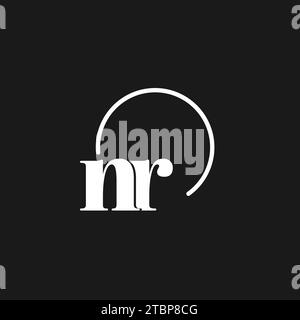 NR logo initials monogram with circular lines, minimalist and clean logo design, simple but classy style vector graphic Stock Vector