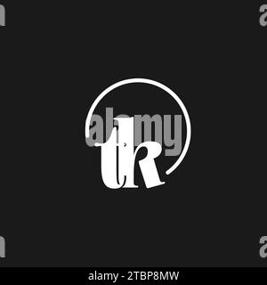TK logo initials monogram with circular lines, minimalist and clean logo design, simple but classy style vector graphic Stock Vector