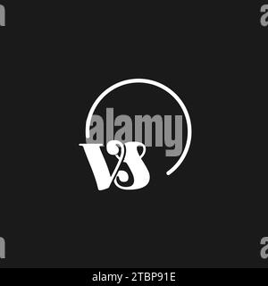 VS logo initials monogram with circular lines, minimalist and clean logo design, simple but classy style vector graphic Stock Vector