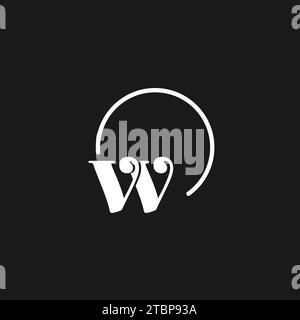 VV logo initials monogram with circular lines, minimalist and clean logo design, simple but classy style vector graphic Stock Vector